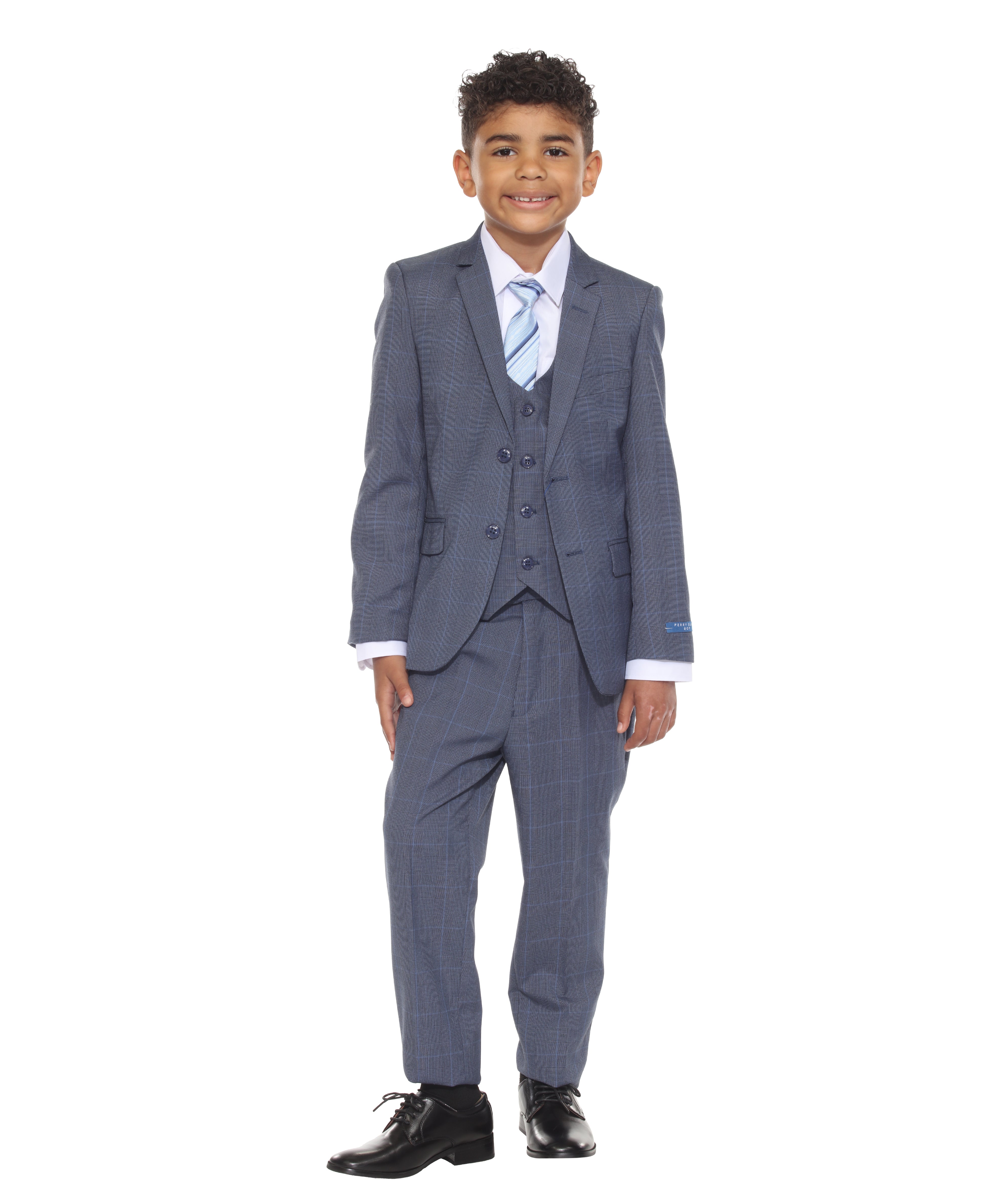 Perry Ellis Boy's 5pc Glenplaid Suit