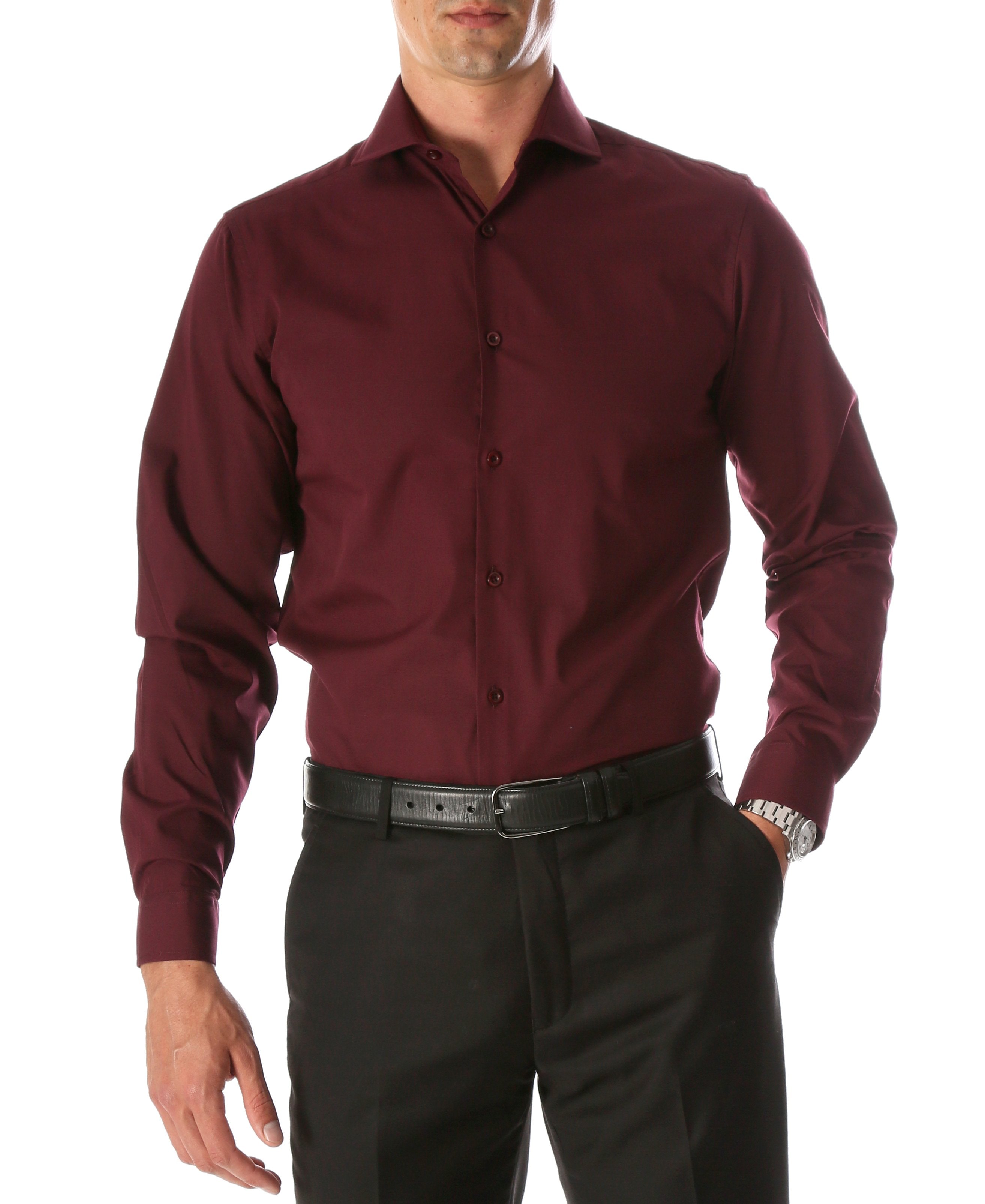 Daniel & Elissa Burgundy Slim Fit Cotton Blend Dress Shirt Small Daniel & Elissa Burgundy Slim Fit Cotton Blend Dress Shirt Small