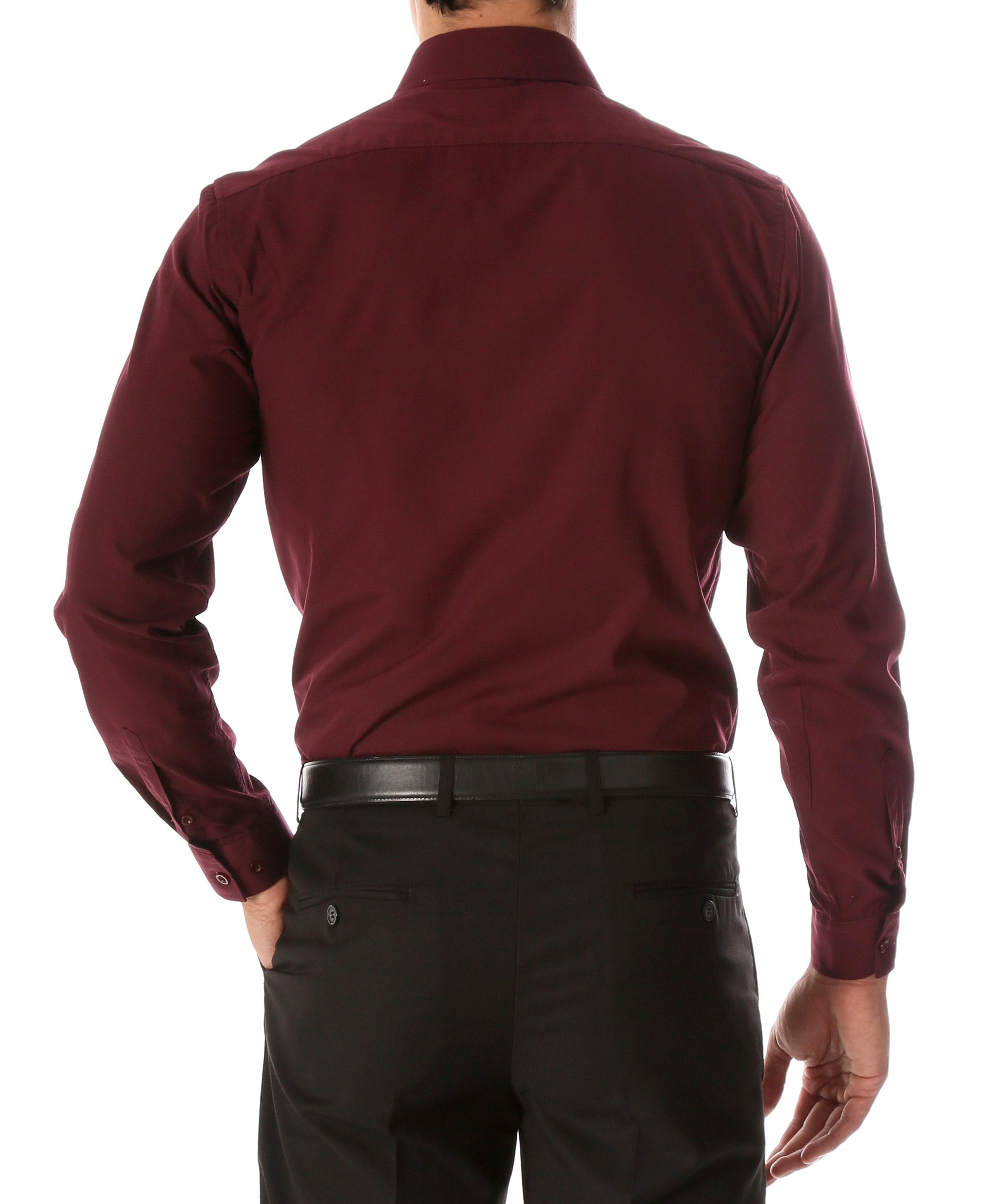 Daniel & Elissa Burgundy Slim Fit Cotton Blend Dress Shirt Small Daniel & Elissa Burgundy Slim Fit Cotton Blend Dress Shirt Small