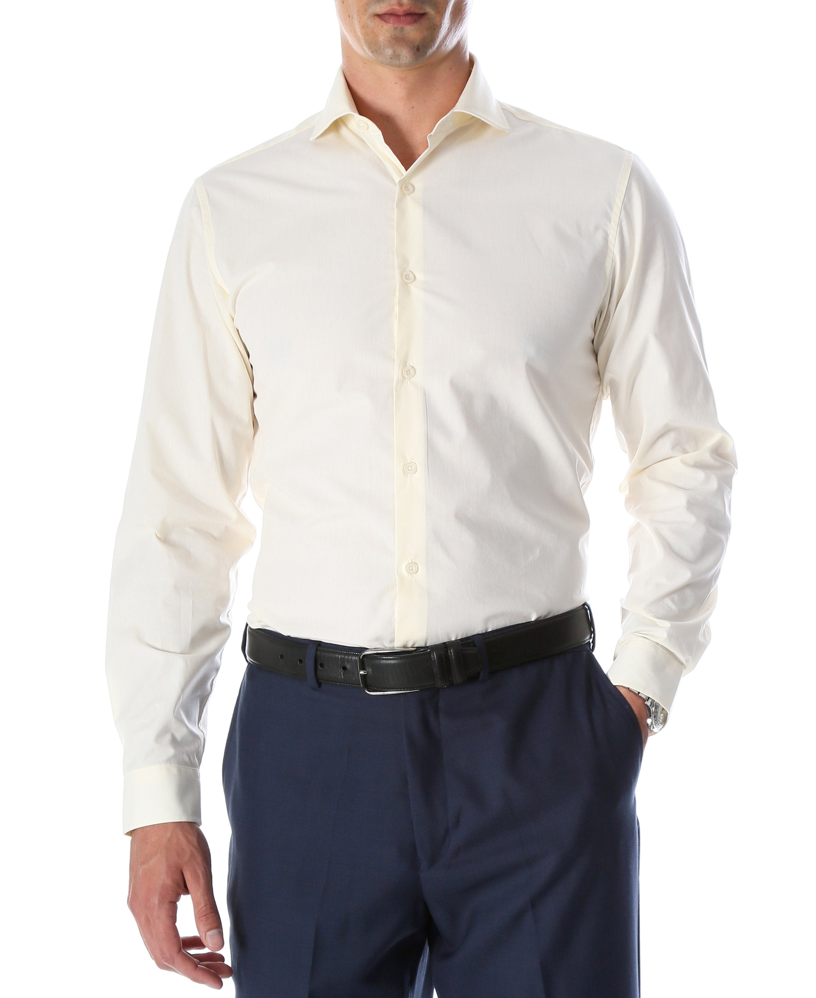 Daniel & Elissa Ivory Slim Fit Cotton Blend Dress Shirt X-Large Daniel & Elissa Ivory Slim Fit Cotton Blend Dress Shirt X-Large