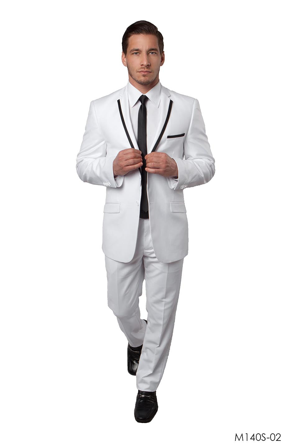 White / Black Suit For Men Formal Suits For All Ocassions M140S-02