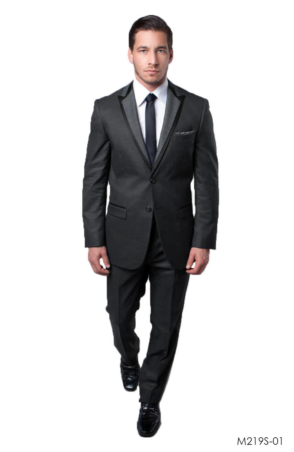 Charcoal / Black Suit For Men Formal Suits For All Ocassions M219S-01