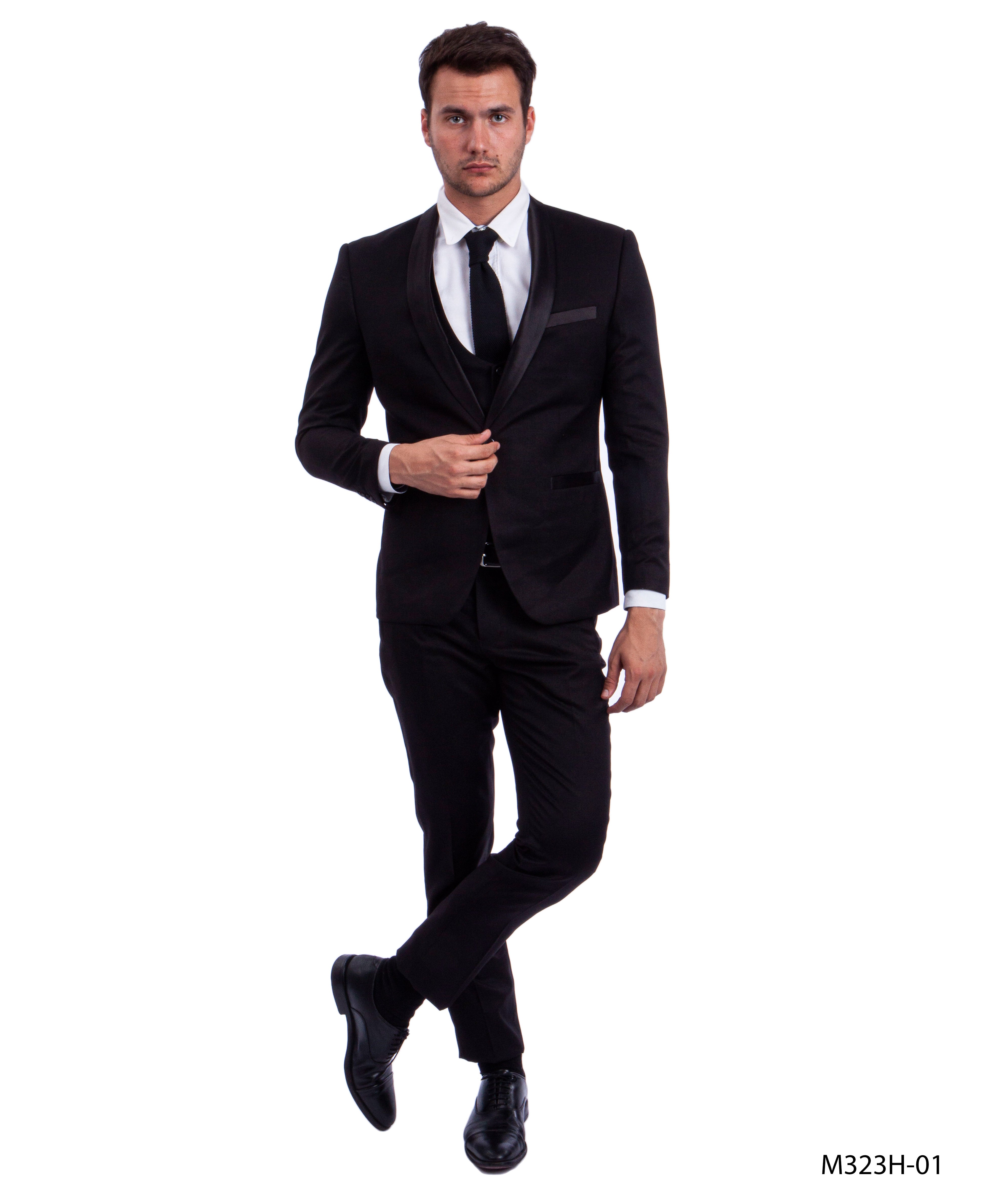Black/Black Suit For Men Formal Suits For All Ocassions