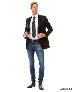 Black Zegarie Suit Separates Solid Dinner Jacket For Men MJ346-01