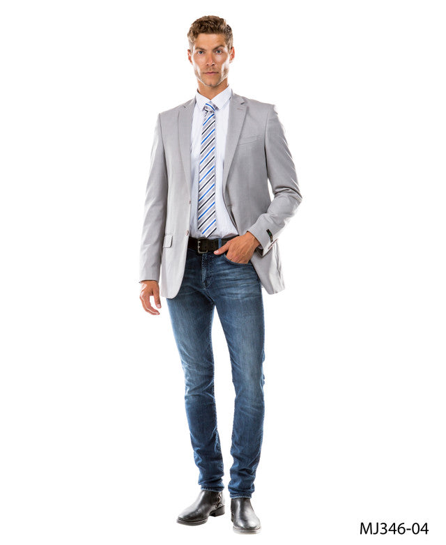 Light Grey Zegarie Suit Separates Solid Dinner Jacket For Men MJ346-04