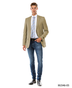 Tan Zegarie Suit Separates Solid Dinner Jacket For Men MJ346-05