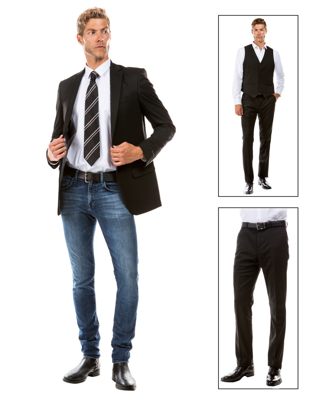 Black Zegarie Suit Separates Solid Dinner Jacket For Men MJ346-01