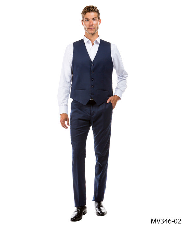 Zegarie Suit Separates Navy Solid Men's Vests Navy / 48 / MV346-02